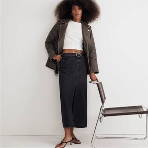 Madewell Denim Mid-Rise Maxi Skirt in Lunar Wash